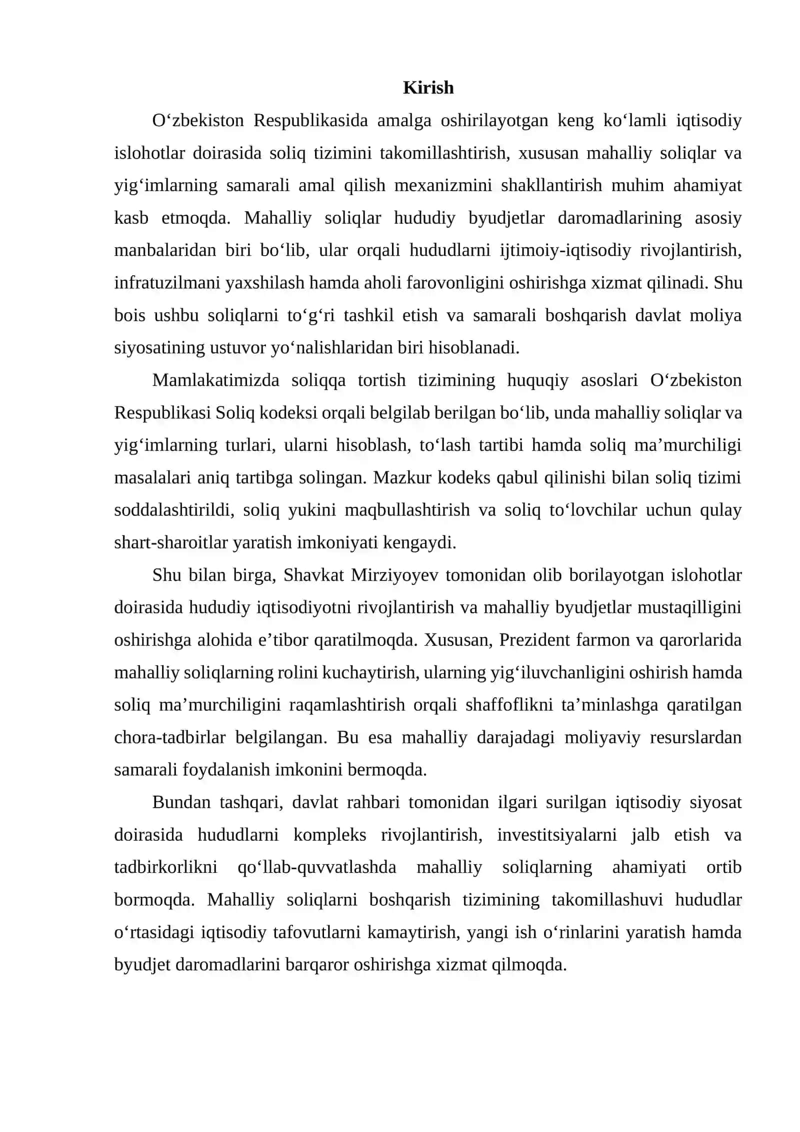 O‘zbekiston Respublikasida mahalliy soliqlar va yig‘imlarning amal qilish mexanizmi 2