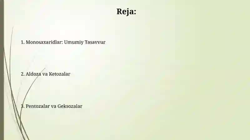 Monosaxaridlar: Umumiy Tasavvur 2