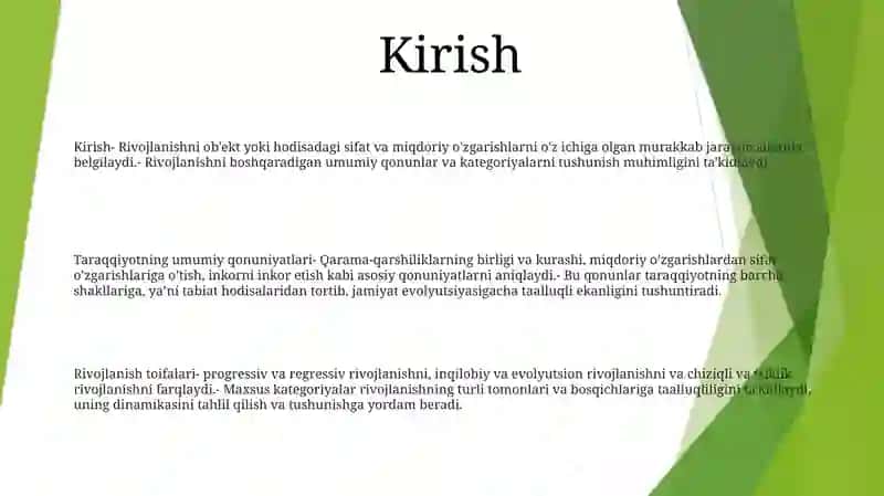 Rivojlanishning Umumiy Qonunlari Va Kategoriyalari 2