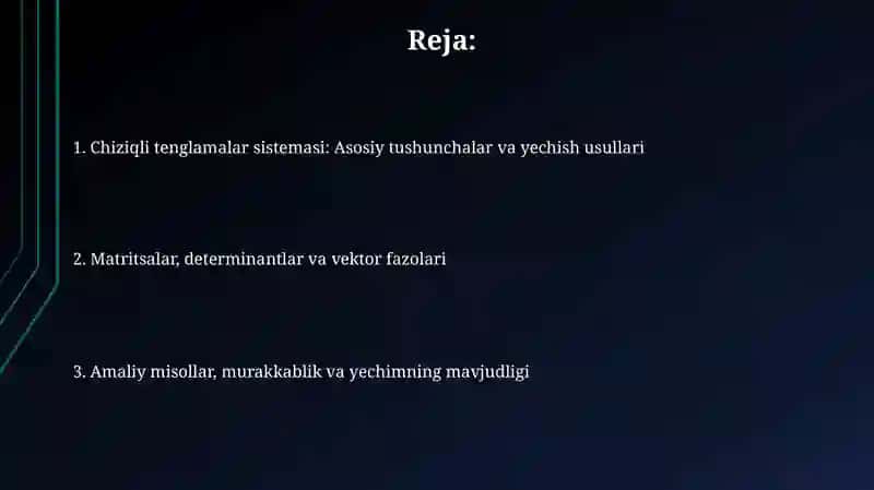 Chiziqli tenglamalar sistemasi 2