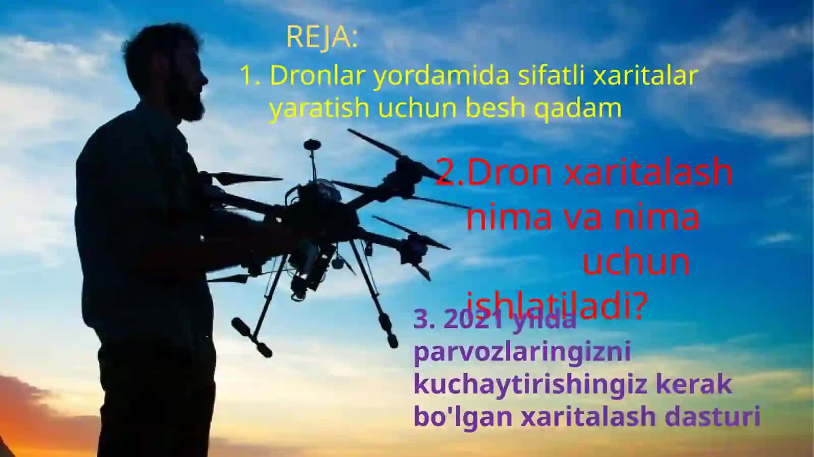Uchuvchisiz uchish aparatlari (DRON)ning kartalarni loyihalash, taxrirlash va tuzishda qo‘llanilishi 2