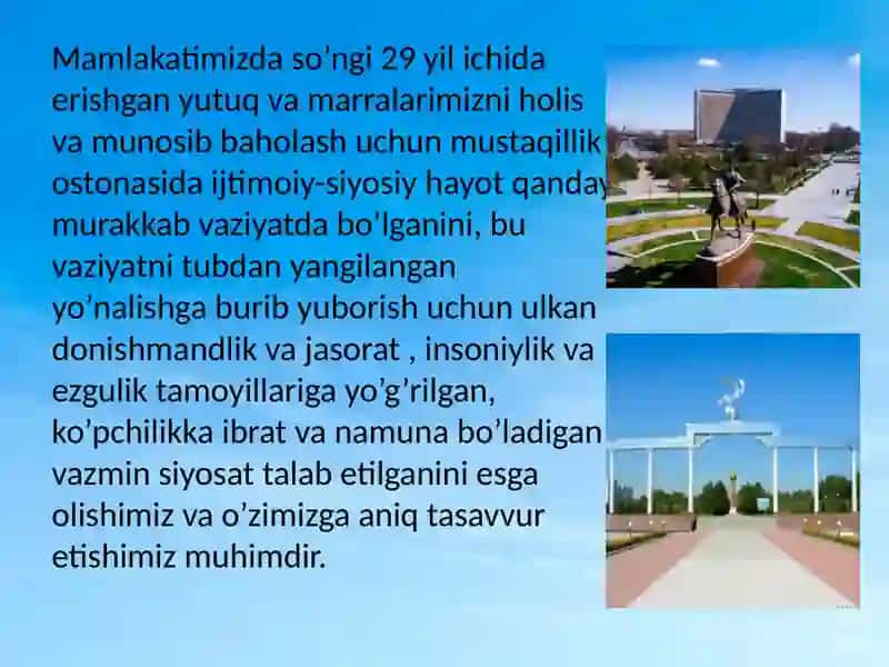 Mustaqillik yillarida Oʻzbekistonda Ijtimoiy-siyosiy va iqtisodiy ahvol 2