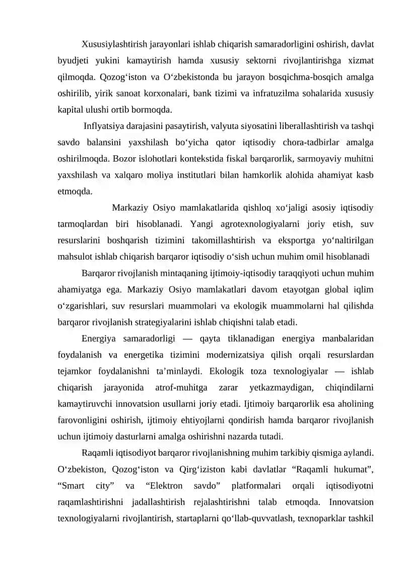 Iqtisodiy islohatlar va barqaror rivojlanish strategiyalari 2
