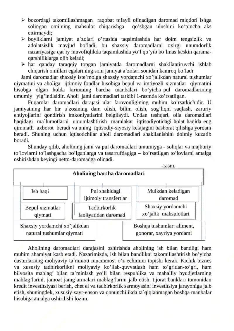 Aholi daromadlari va turmush darajasini oshirishning nazariy asoslari 2