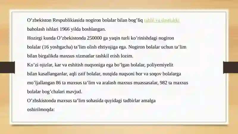 Inklyuziv ta'limning xalqaro va O'zbekistondagi huquqiy asoslari 2
