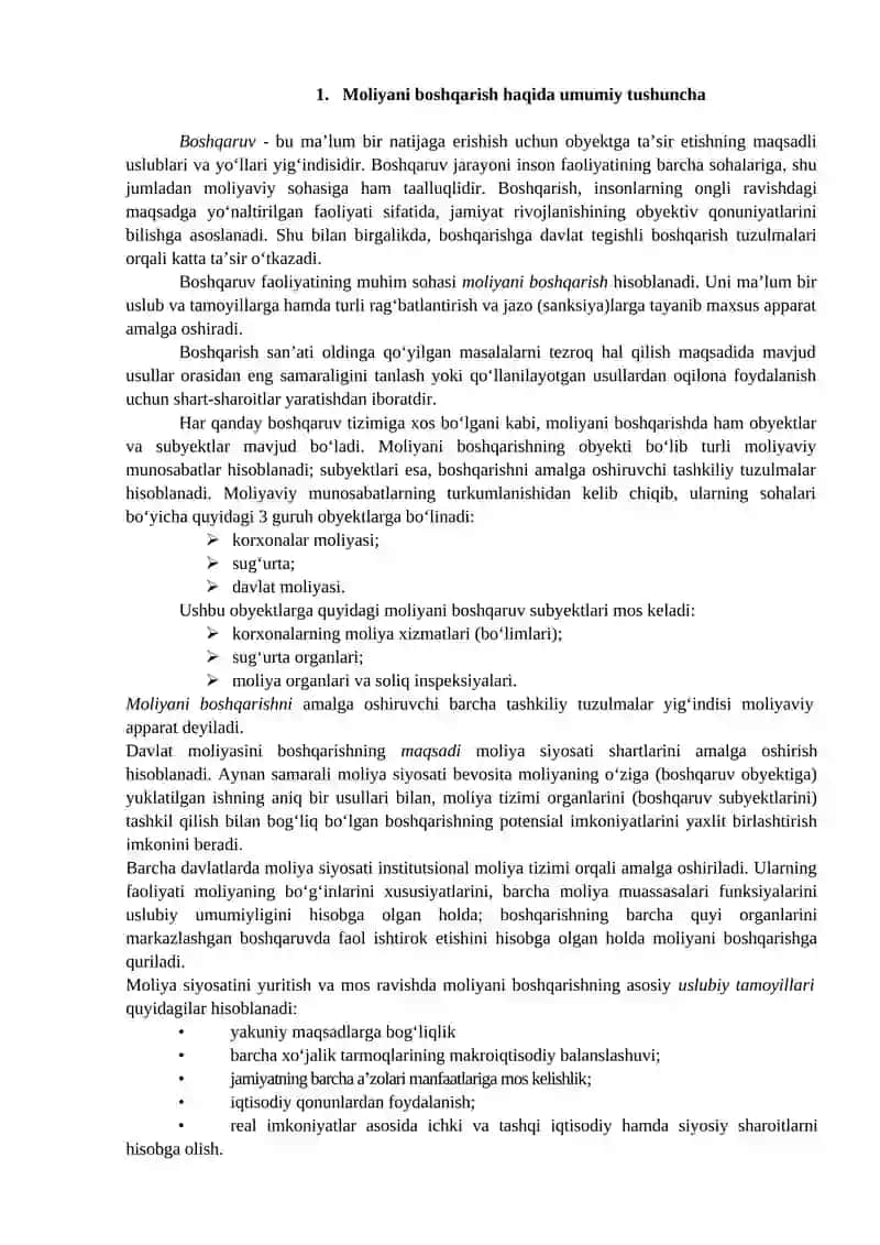 Moliyani boshqaruvning mazmun va mohiyati 2