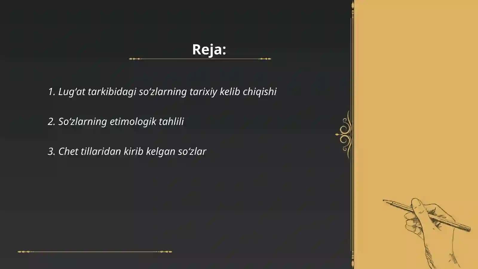 Lugʻat tarkibidagi soʻzlarni kelib chiqishi jihatidan tavsiflanishi 2