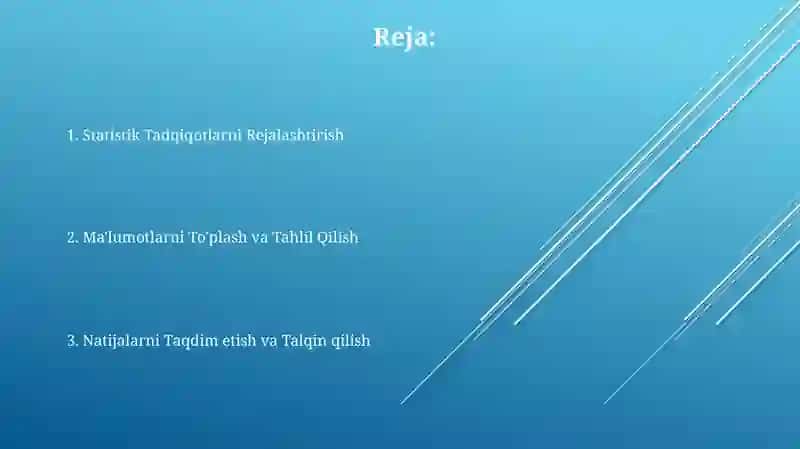 Statistik Tadqiqotlarni Tashkil Etish 2
