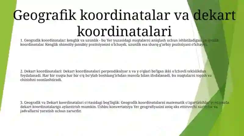 Geografiya Va Geometriya Orasidagi BogʻLiqlik 2