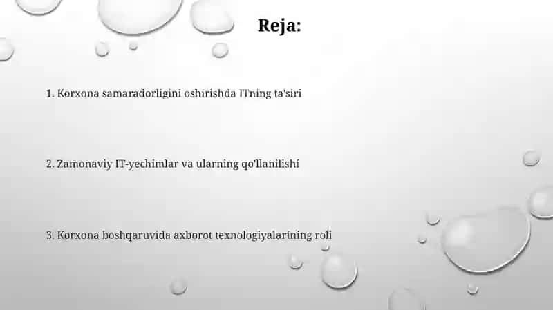 Korxonani boshqarishda axborot texnologiyalari 2