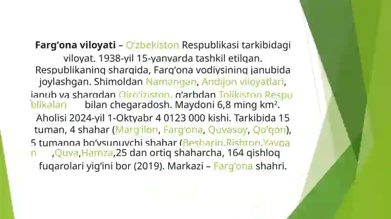 FARG‘ONA VILOYATI IQTISODIY TARMOQLARINING SHAKLLANISHI 2