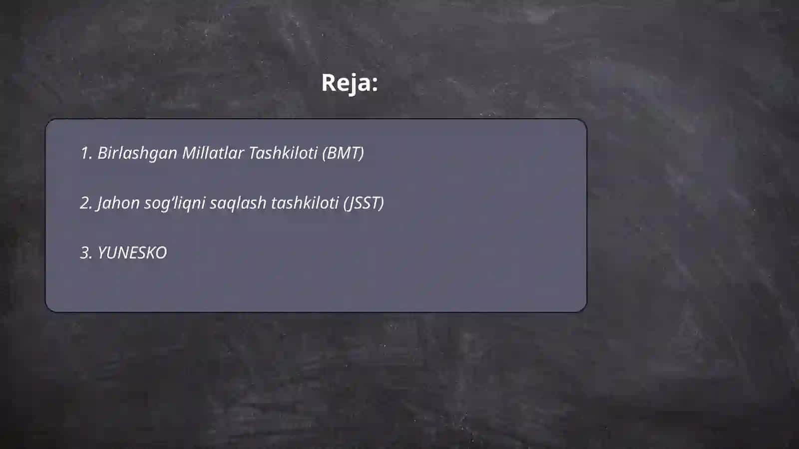 Oʻzbekiston xalqaro tashkilotlar vakolatxonalari 2