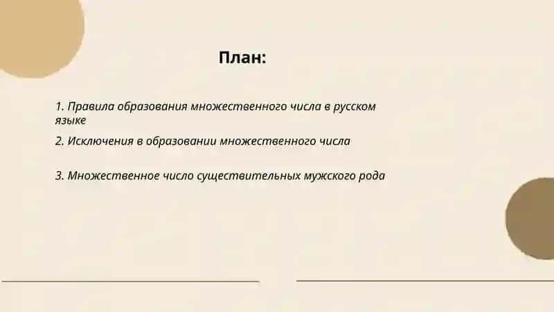 Правила образования множественного числа в русском языке 2