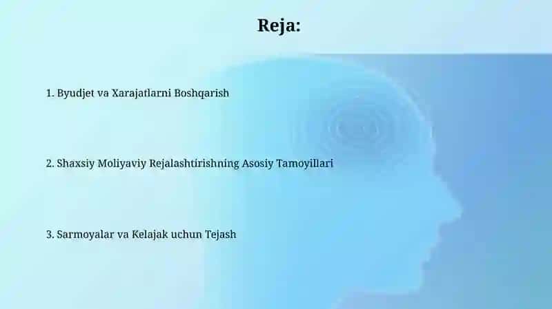 Shaxsiy moliyaviy reja tuzish 2