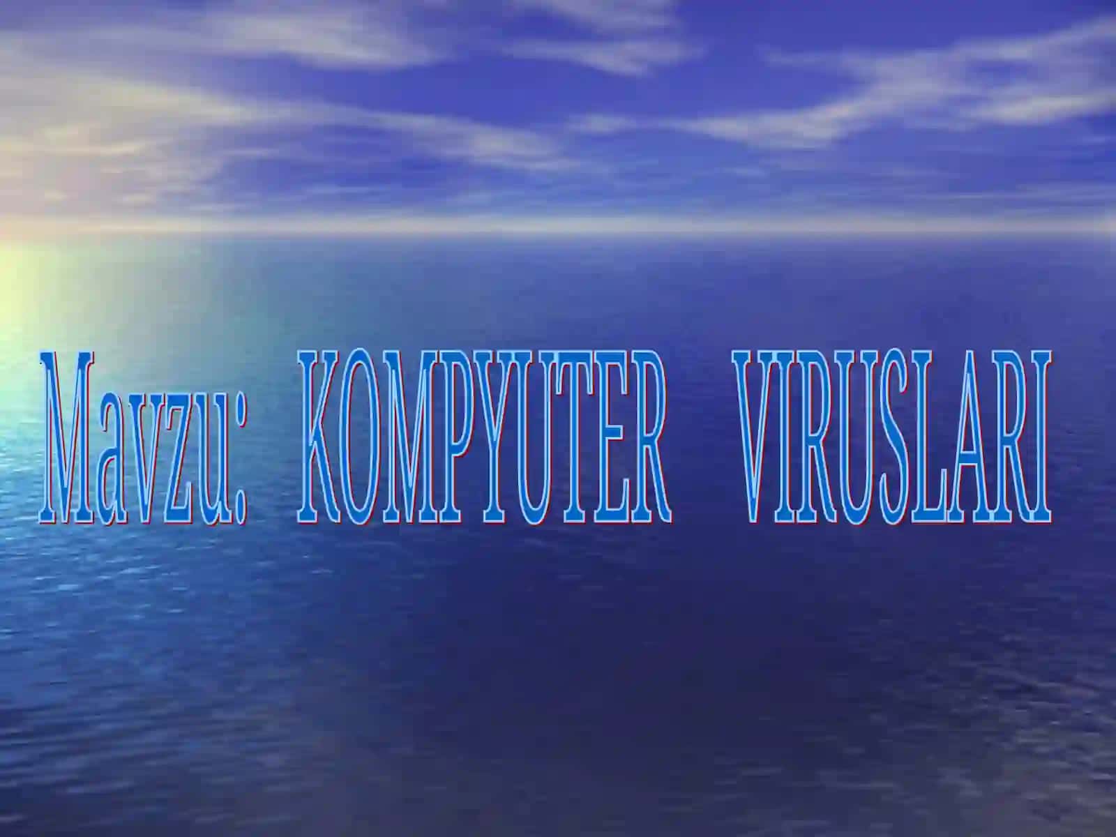 Mavzu: KOMPYUTER VIRUSLARI 2