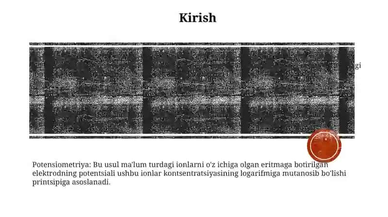 Potensiometriya. Eritmalar Konsentratsiyasini OʻLchash 2