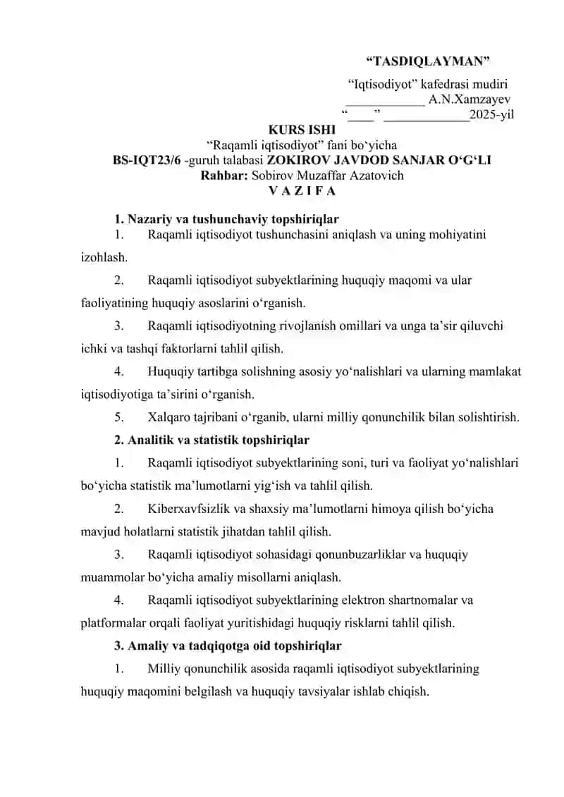 Raqamli iqtisodiyotda huquqiy tartibga solish muammolari 2