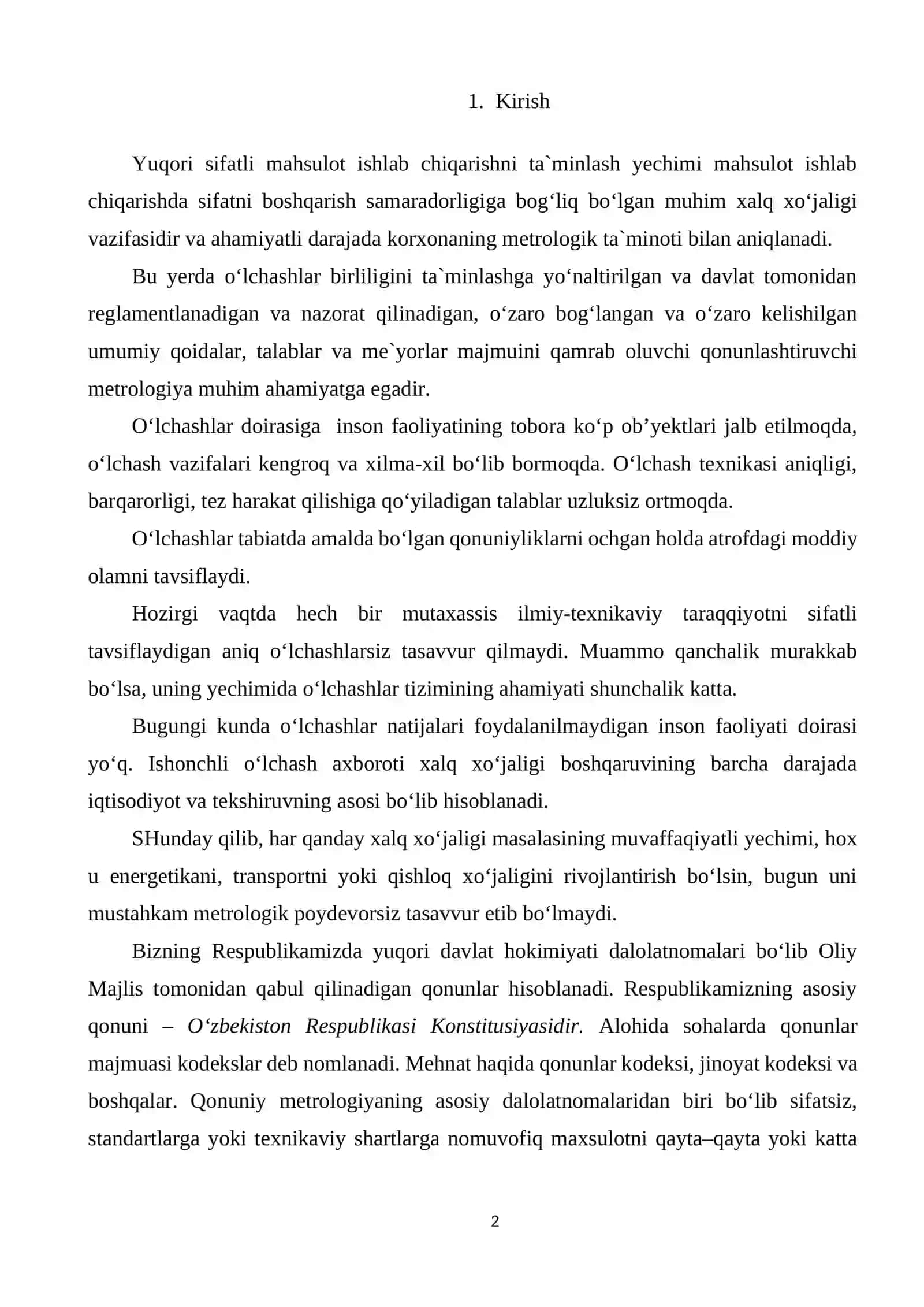 O'lchash sifat mezonlari 2