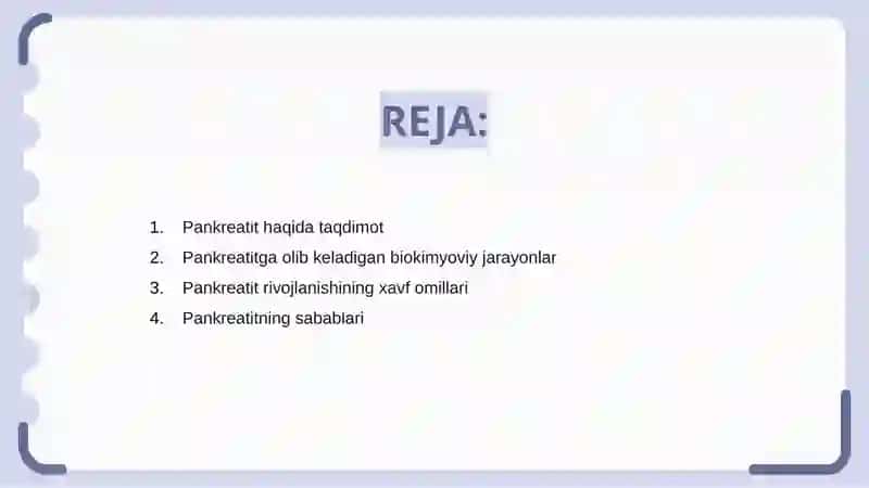Pankreatit rivojlanishining biokimyoviy asoslari 2