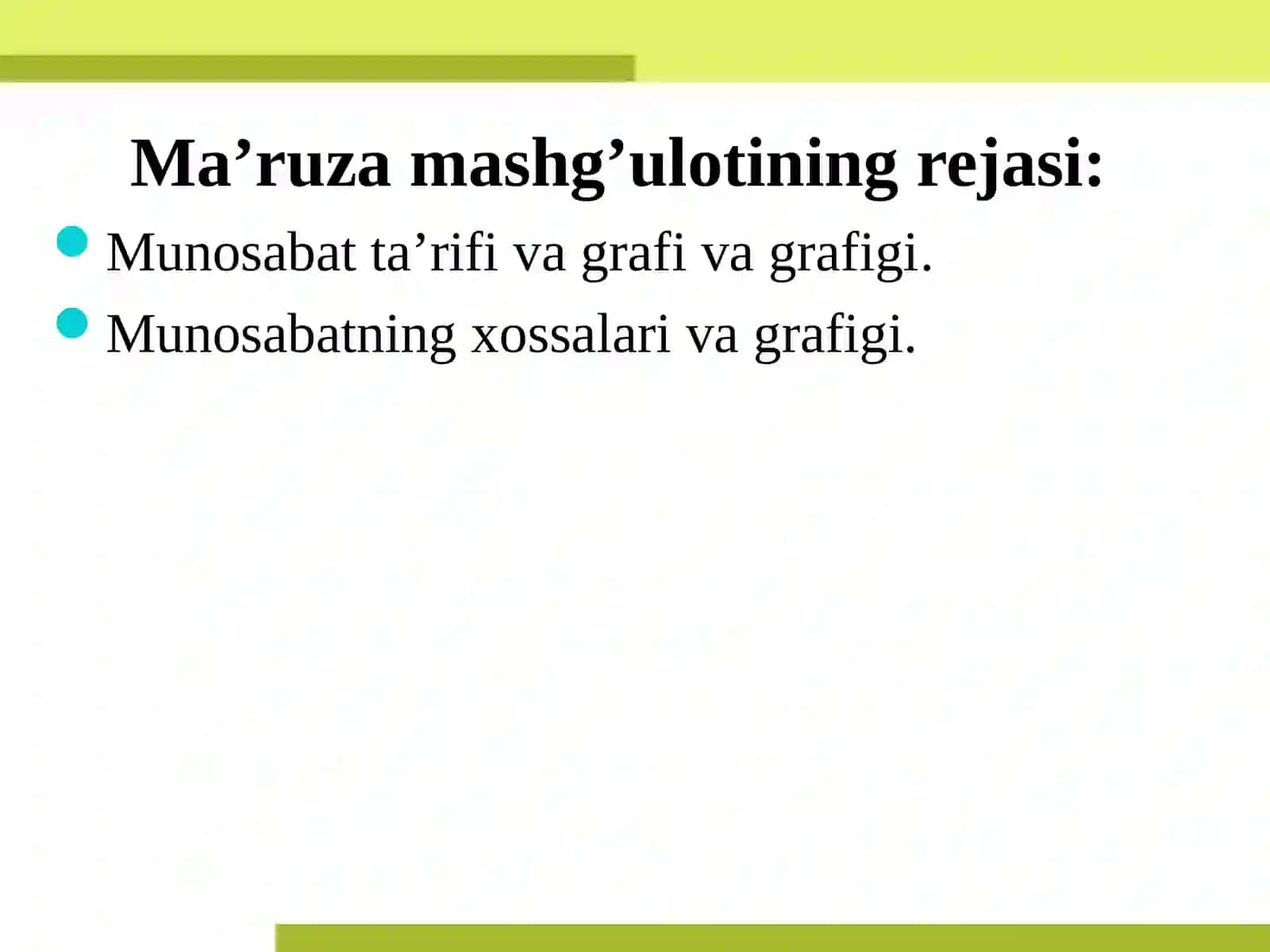 BOSHLANG`ICH MATEMATIKA KURSI NAZARIYASI FANIDAN TAQDIMOT 2