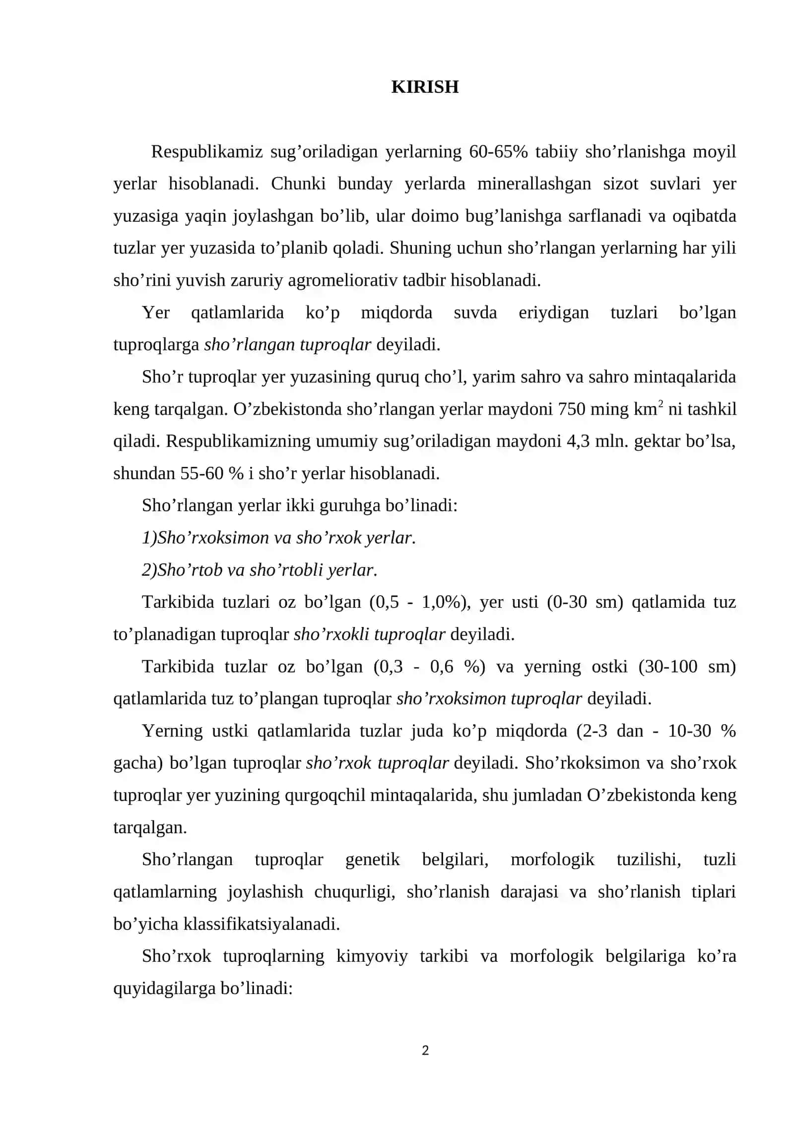 NAMIQTIRUVCHI VA NAMIQTIRUVCHI SHO`R YUVISH SUG`RISH TURLARI 2
