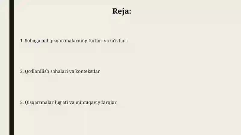 Soha Qisqartmalari: Ta'rif va To'liq Shakllar 2