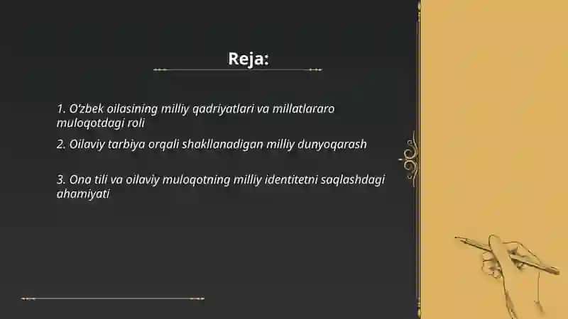 Millatlararo muloqot madaniyati oʻzbek oilasi milliy dunyoqarash manbai sifatida 2