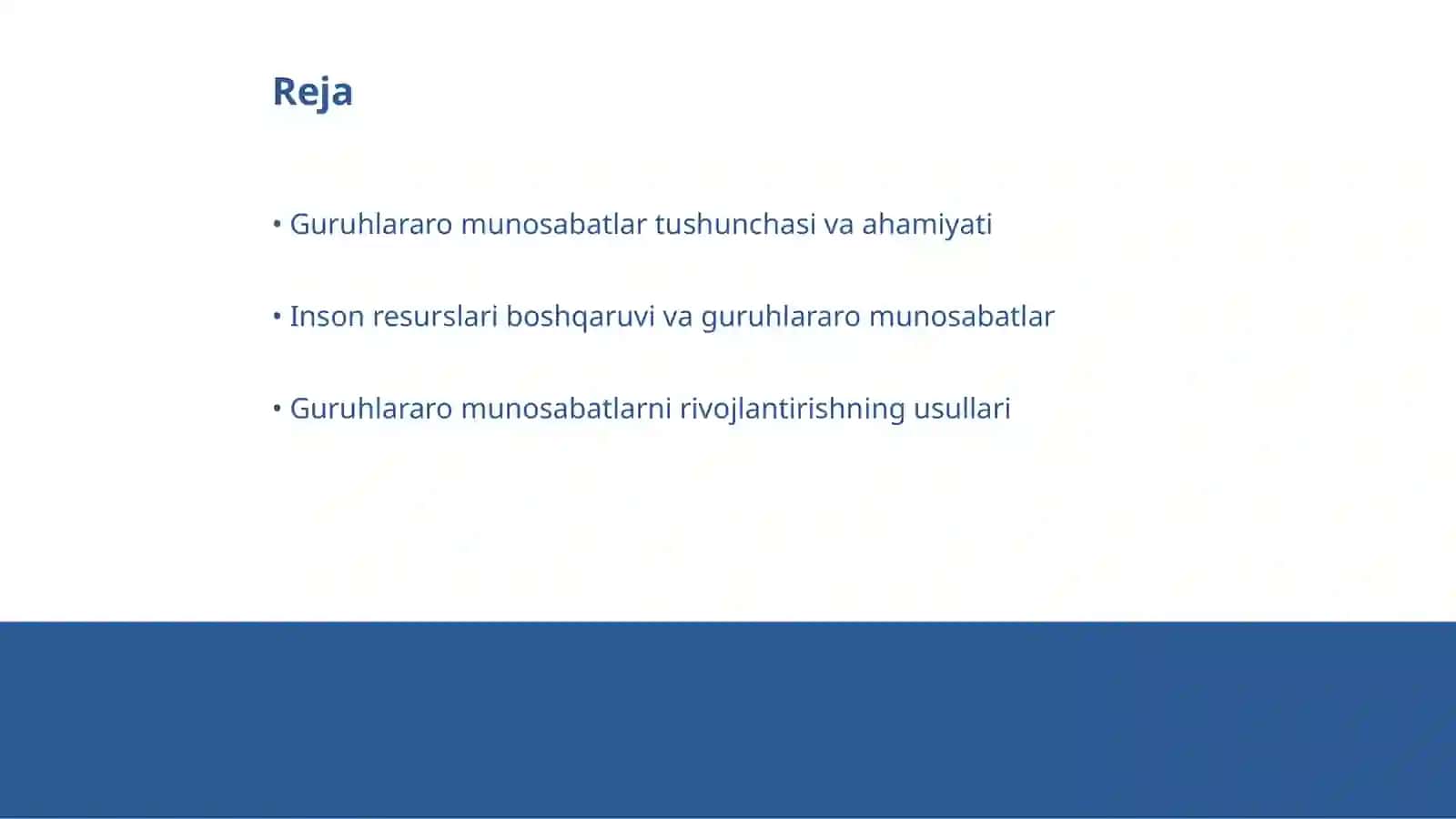 Inson resurslarini boshqarishda guruhlararo munosabatlar 2