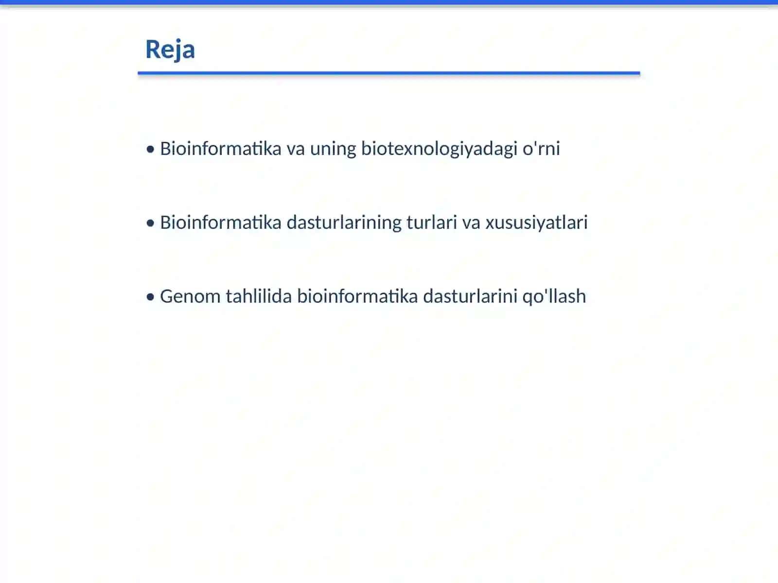 Bioinformatika va Biotexnologiyada Dasturlar 2