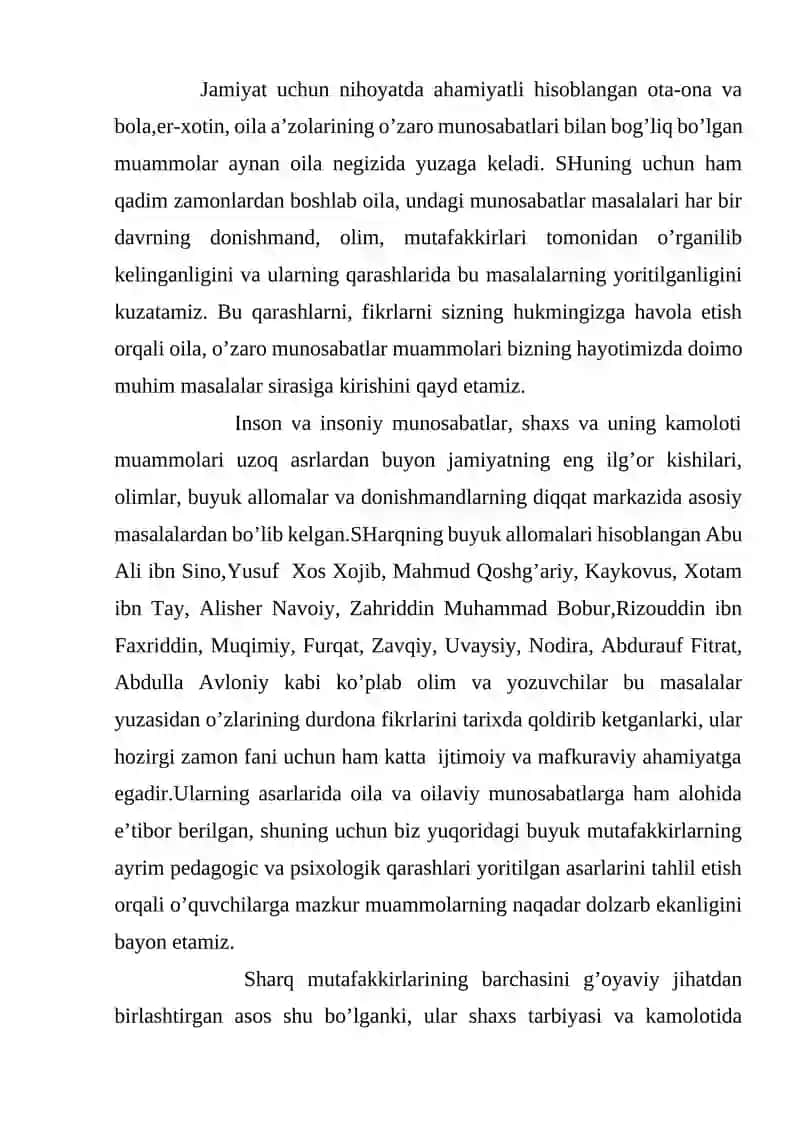 Sharq mutafakkirlari merosida oila va oilaviy tarbiya masalalari 2