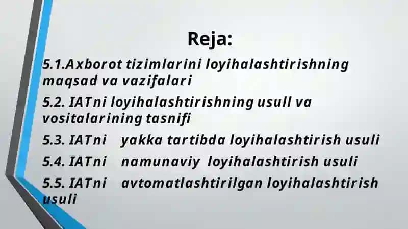 IQTISODIY AXBOROT TIZIMLARINI LOYIHALASHTIRISH USLUBIYOTI 2