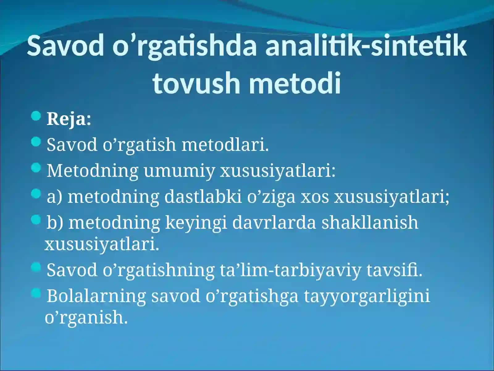 Savod o’rgatishda analitik-sintetik tovush metodi 2