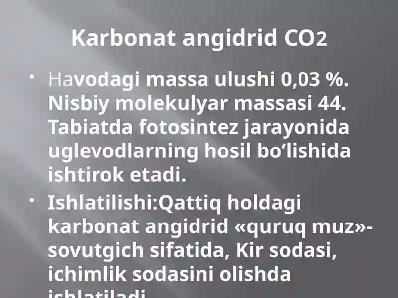 Engmuhim oksidlarning ishlatilishi 2
