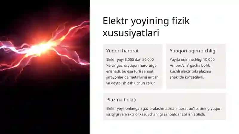 Elektr yoyi, fizik hodisalar, o'zgarmas tokda yoyni yoqish va o'chirish asoslari 2