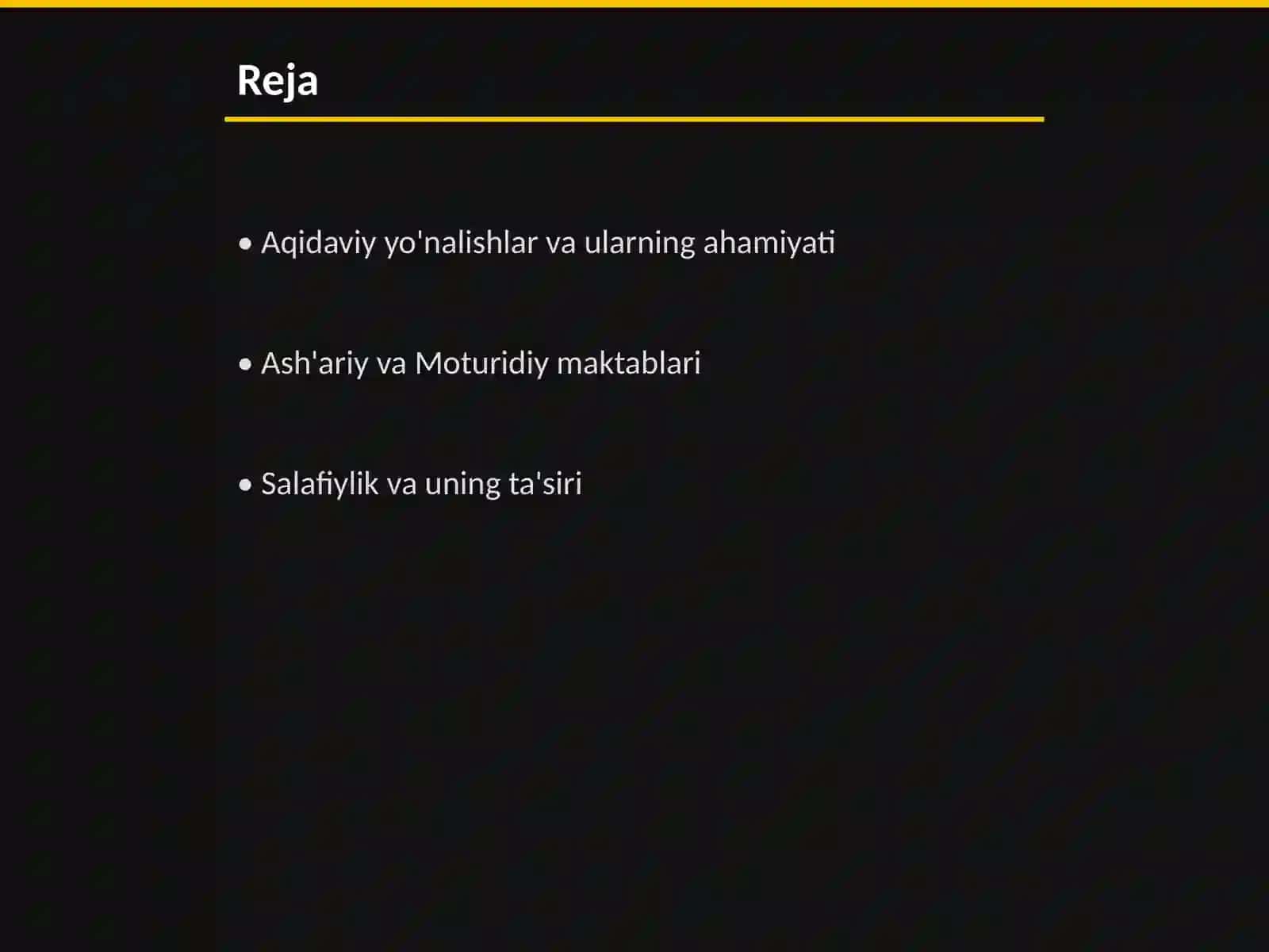Islom dining aqidaviy yo'nalishlari va maktablari 2