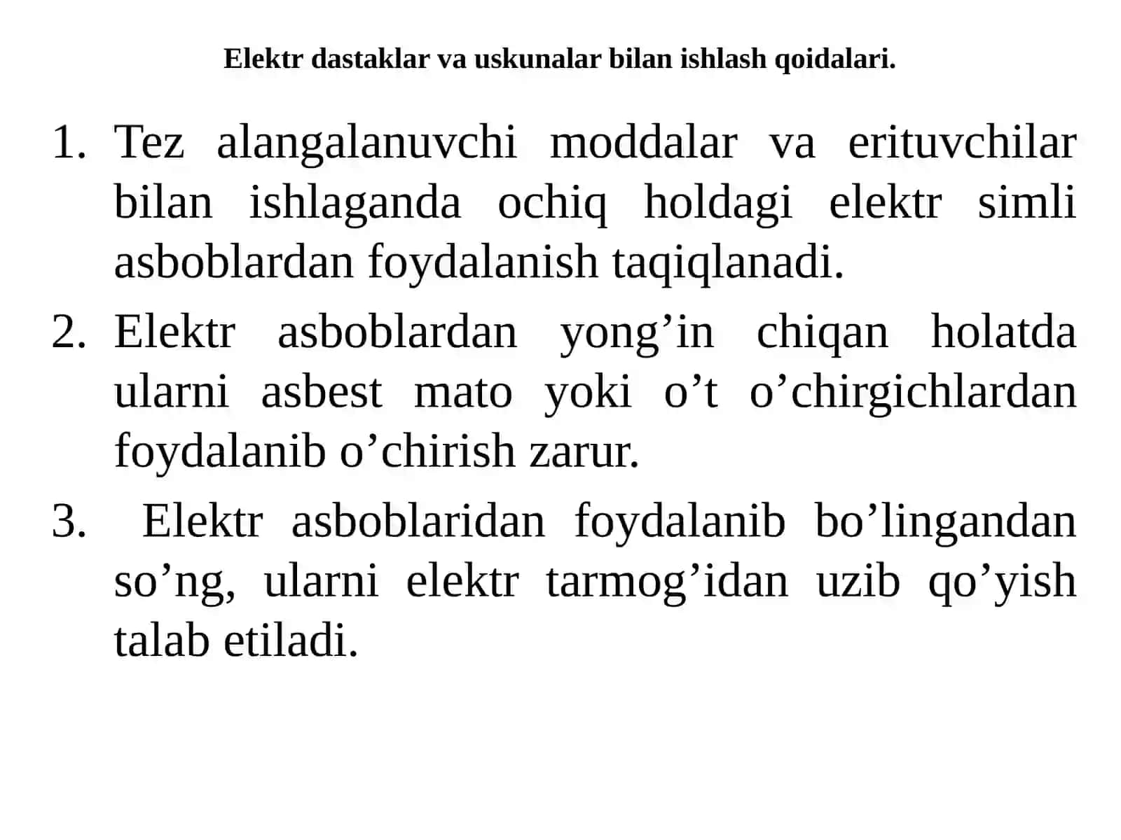 Neft-gaz kimyo sanoatida metrologiya fanilaboratoriyasida texnikaxavfsizligi qoidalari 2