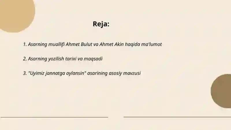 "Uyimiz jannatga aylansin" asari haqida taqdimot 2