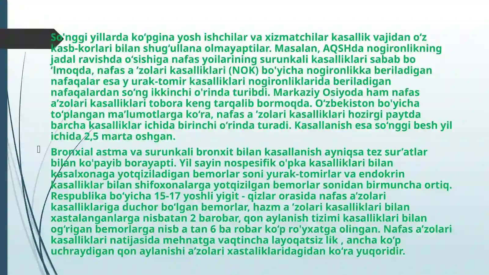 NAFAS OLISH SISTEMASI KASALLIKLARINI O’RGANISHNING ZAMONAVIY USULLLARI 2