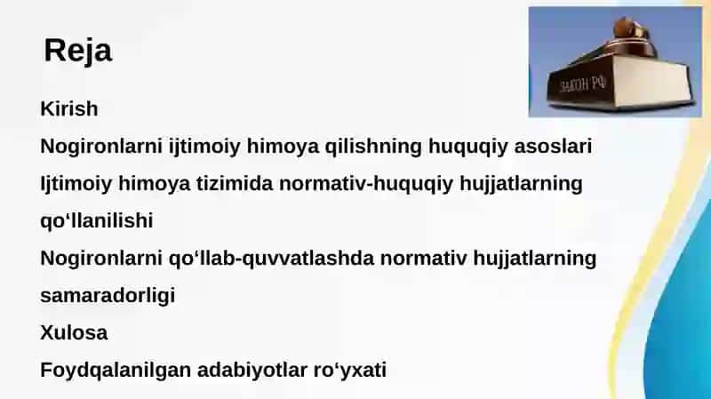 Nogironlarni Ijtimoiy Himoya Qilishda Normativ Huquqiy Hujjatlardan Foydalanish 2