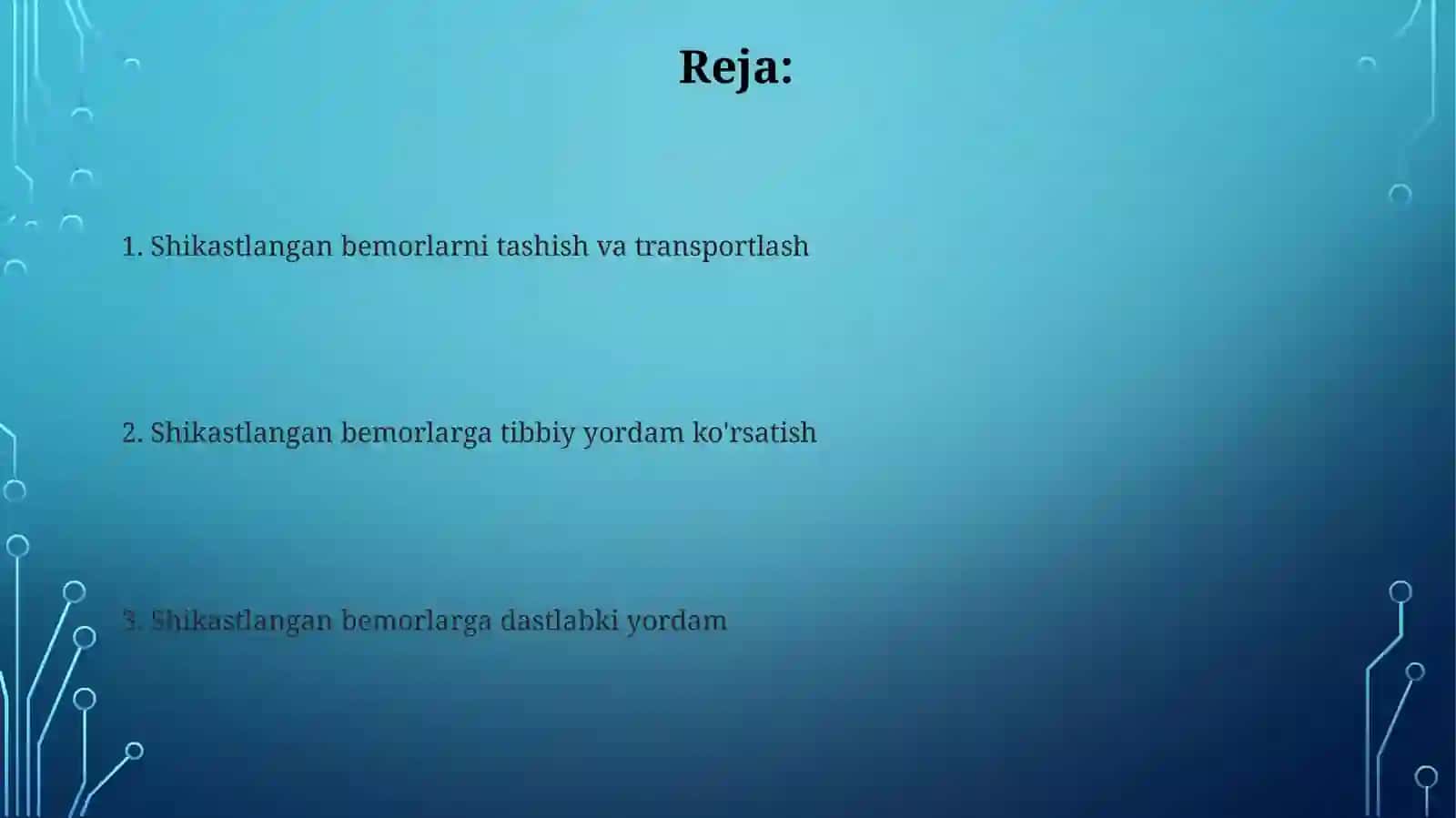 Shikastlangan bemorlarni parvarish qilidh asoslari 2