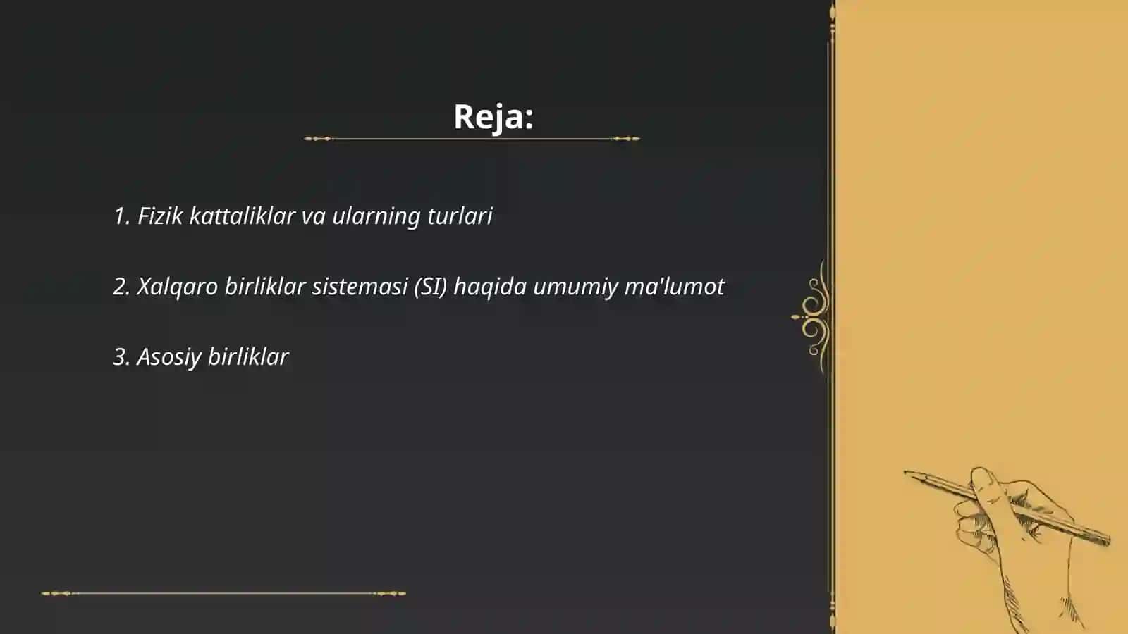 Fizik kattaliklar va Xalqaro birliklar sistemasi 2