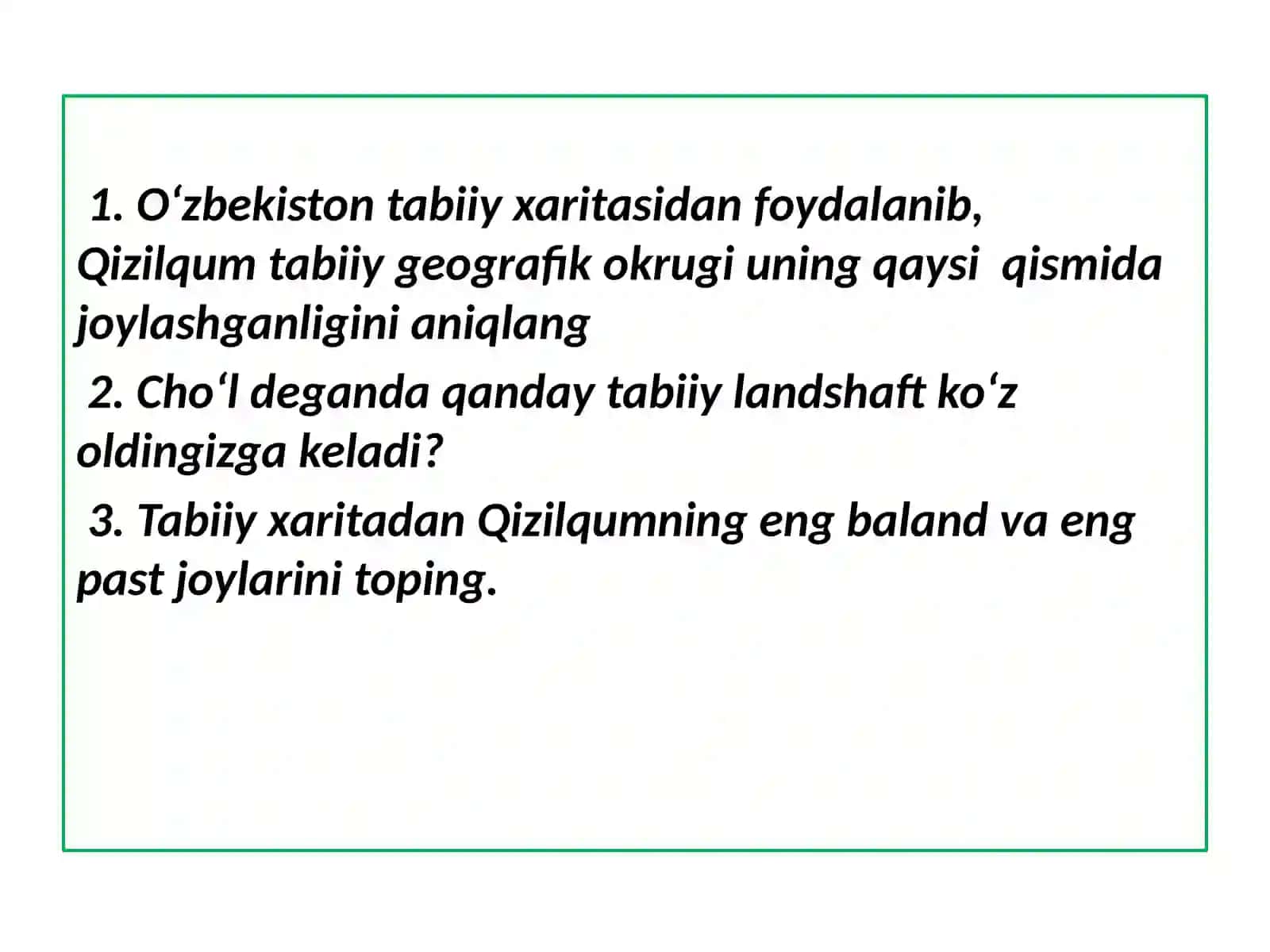 QIZILQUM TABIIY GEOGRAFIK OKRUGI 2