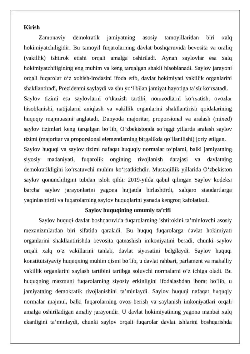 Saylov tizimi va saylov huquqi tushunchasi 2