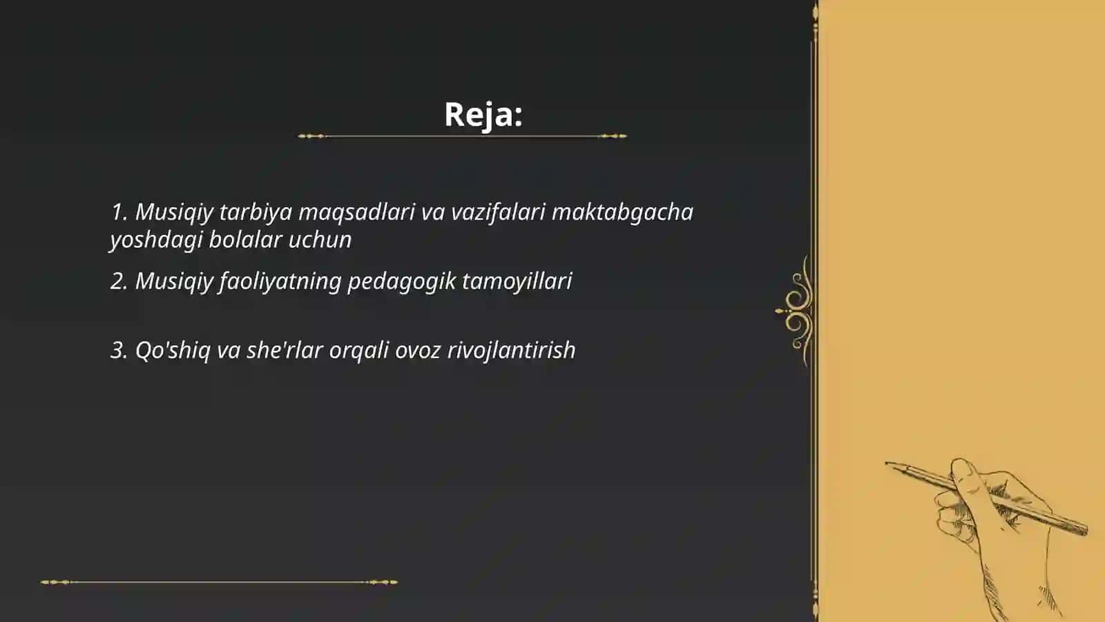 Maktabgacha yoshdagi bolalarning musiqiy faoliyati mazmuni 2