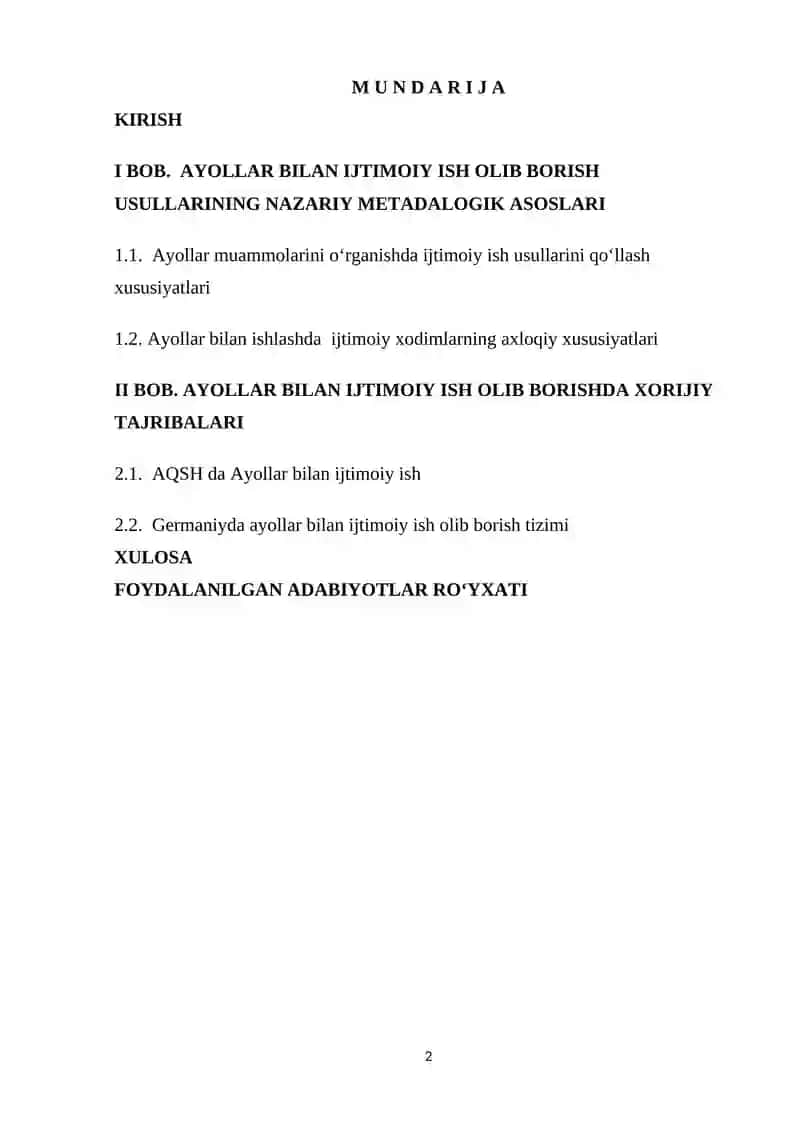 Ayollar bilan ijtimoiy ish olib borish usullari 2