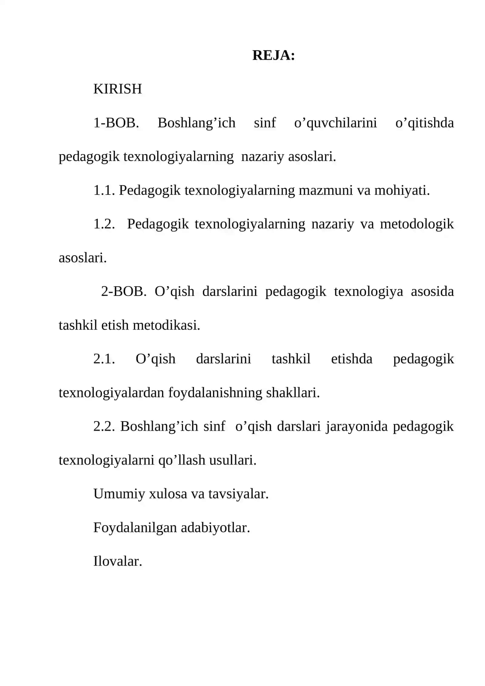 BOSHLANG’ICH SINF O’QUVCHILARINI O’QITISHDA PEDAGOGIK TEXNOLOGIYALARDAN FOYDALANISH 2