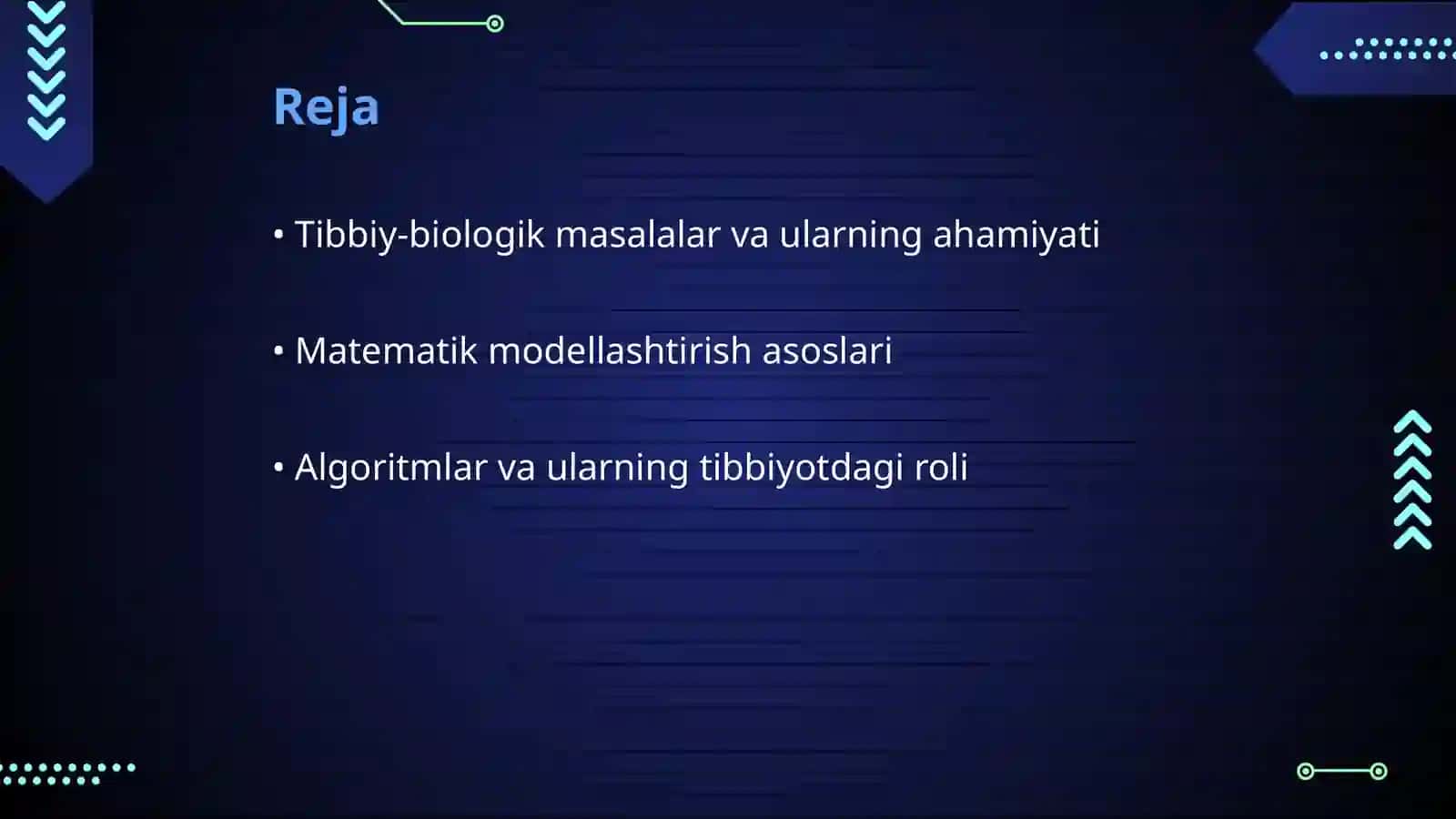 Tibbiy-biologik masalalarni yechish algorimlarini matematik modellashtirish 2