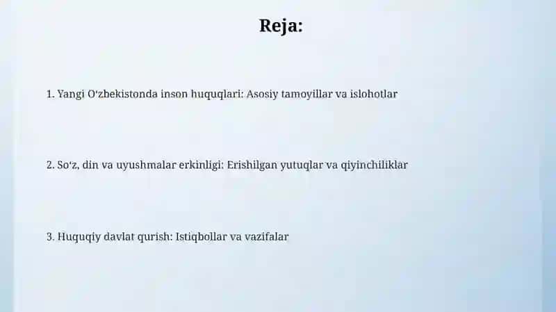 Yangi Ozbekistonda inson huquqlari erkinliklari 2
