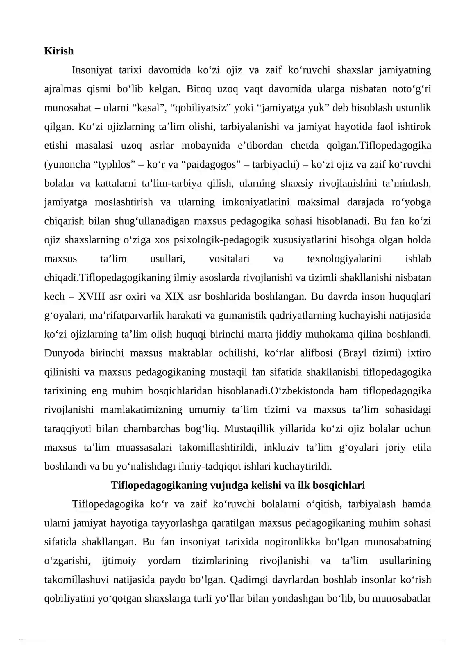 Tiflopedagogikaning rivojlanish tarixi 2