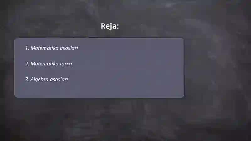 Matematika asoslari 2